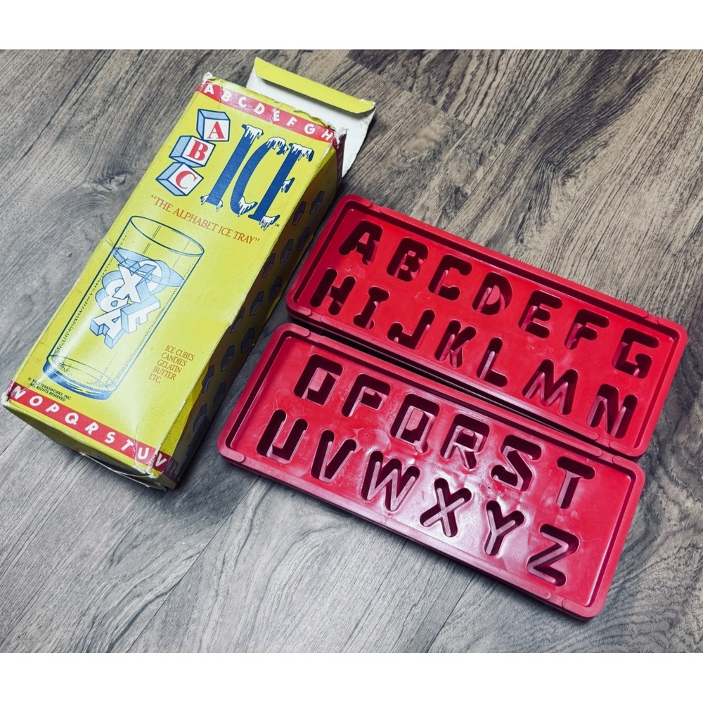 Vintage Ice Cube Tray Mold Alphabet Red Texasworks 1985 Gelatin Birthday USA